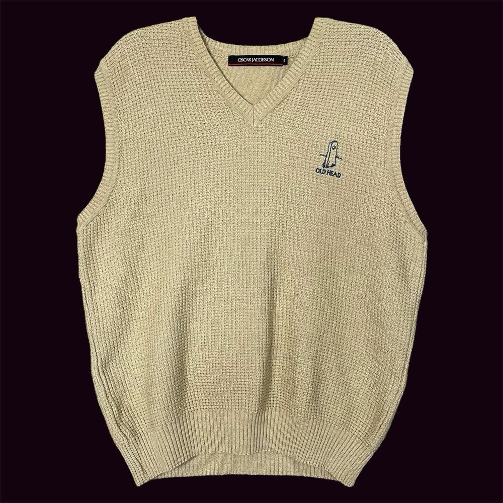 Oscar Jacobson Old Head Golf Sweater Vest Mens S Logo Preppy Old Money Ireland